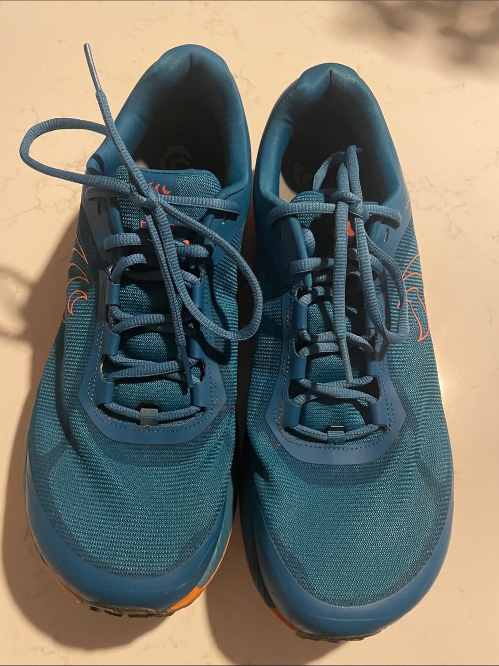 Men's Topo MTN Racer 3 Trail Running Shoes, Teal with Orange Accents, 10.5
